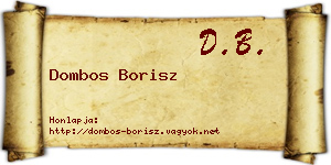 Dombos Borisz névjegykártya